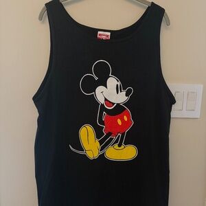 Men's Vintage Mickey Mouse INC Black Muscle Tee Tank Large